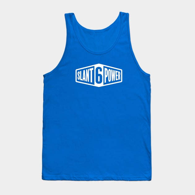 Slant 6 Power - White + Blue Tank Top by jepegdesign